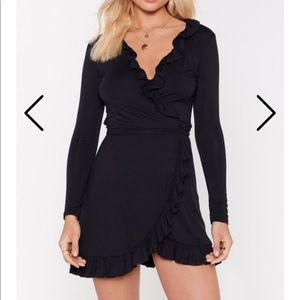 Wrap Ruffle Mini Dress